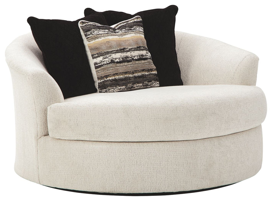 Cambri - Snow - Oversized Round Swivel Chair - Simple Home Plus