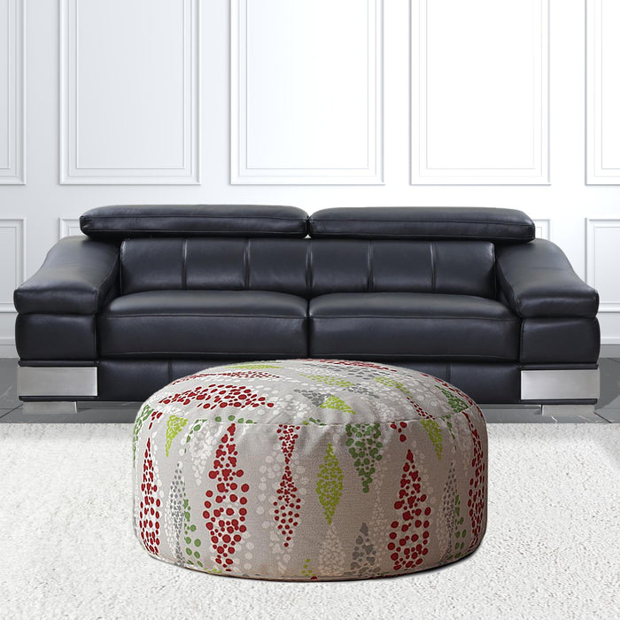 Cotton Round, Polka Dots Pouf Cover - Green