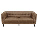 Thatcher - Upholstered Button Tufted Sofa - Brown - Simple Home Plus