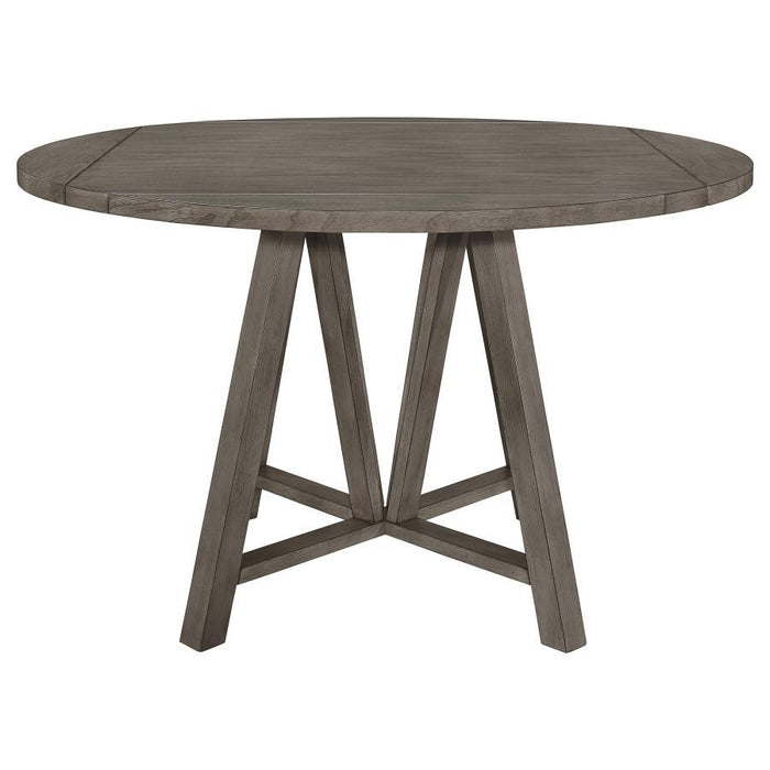 Athens - Round Counter Height Table With Drop Leaf - Barn Gray - Simple Home Plus