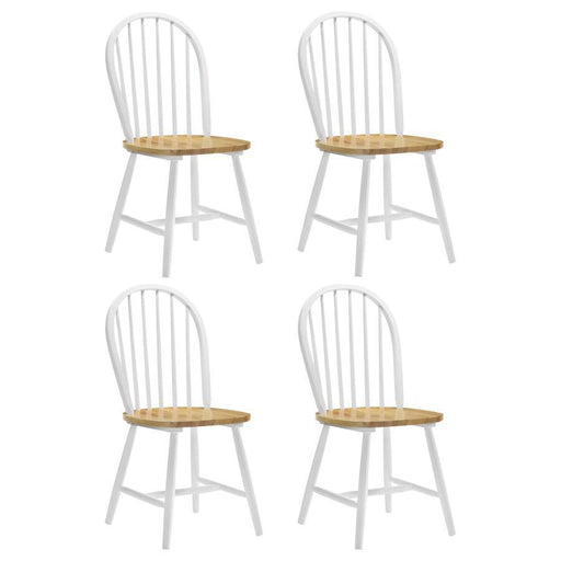 Cinder - Windsor Side Chairs (Set of 4) - Natural Brown And White - Simple Home Plus