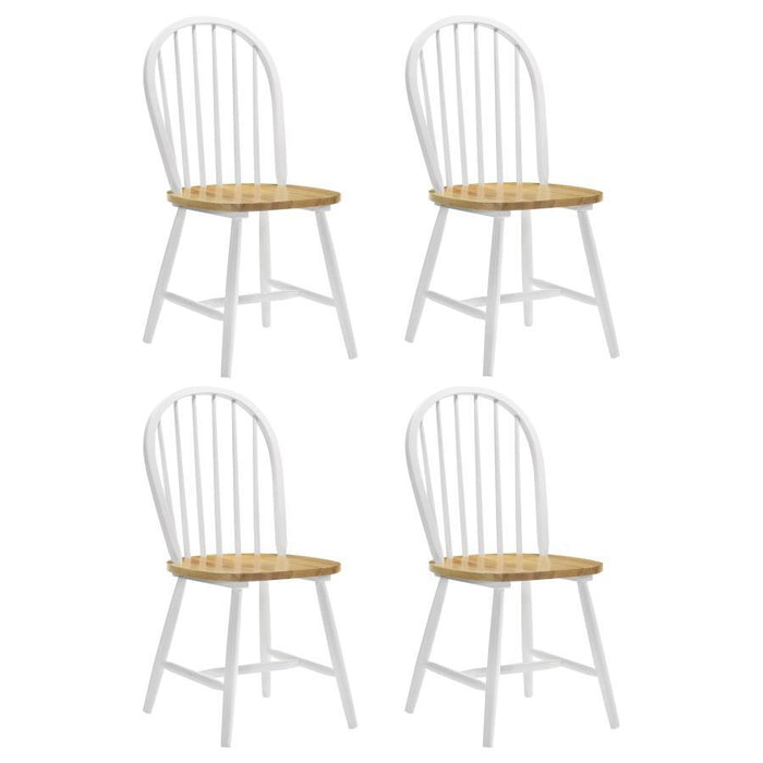 Cinder - Windsor Side Chairs (Set of 4) - Natural Brown And White - Simple Home Plus