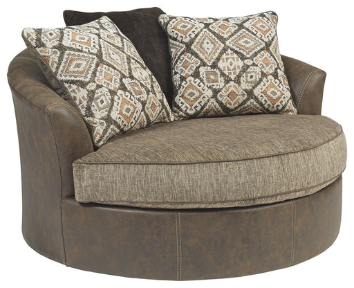Abalone - Chocolate - Oversized Swivel Accent Chair - Simple Home Plus