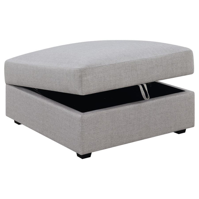 Cambria - Upholstered Square Storage Ottoman - Gray - Simple Home Plus