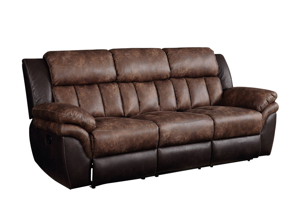 Microfiber Reclining Sofa With Black Legs - Espresso