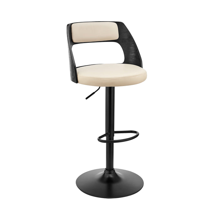 44" Swivel Adjustable Height Bar Chair - Cream / Black