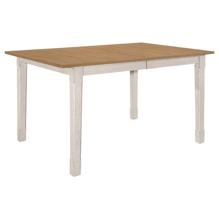 Kirby - Rectangular Dining Table With Butterfly Leaf - Natural And Rustic Off White - Simple Home Plus