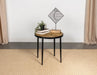 Hayden - Metal Round Side Table - Natural Mango And Black - Simple Home Plus