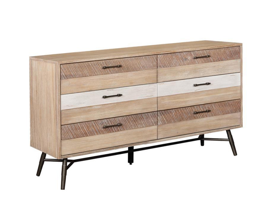 Marlow - 6-Drawer Dresser - Rough Sawn Multi - Simple Home Plus