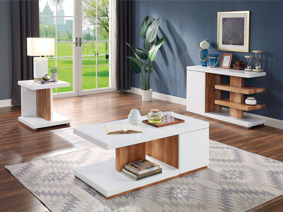 Moa - Sofa Table - White / Natural Tone - Simple Home Plus