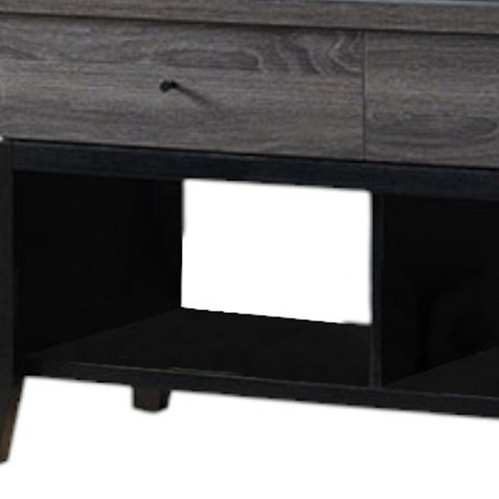 Cabinet Enclosed Storage TV Stand - Black / Gray