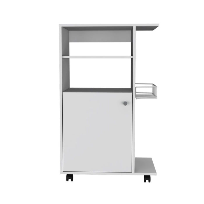 Contemporary Rolling Kitchen Cart - White