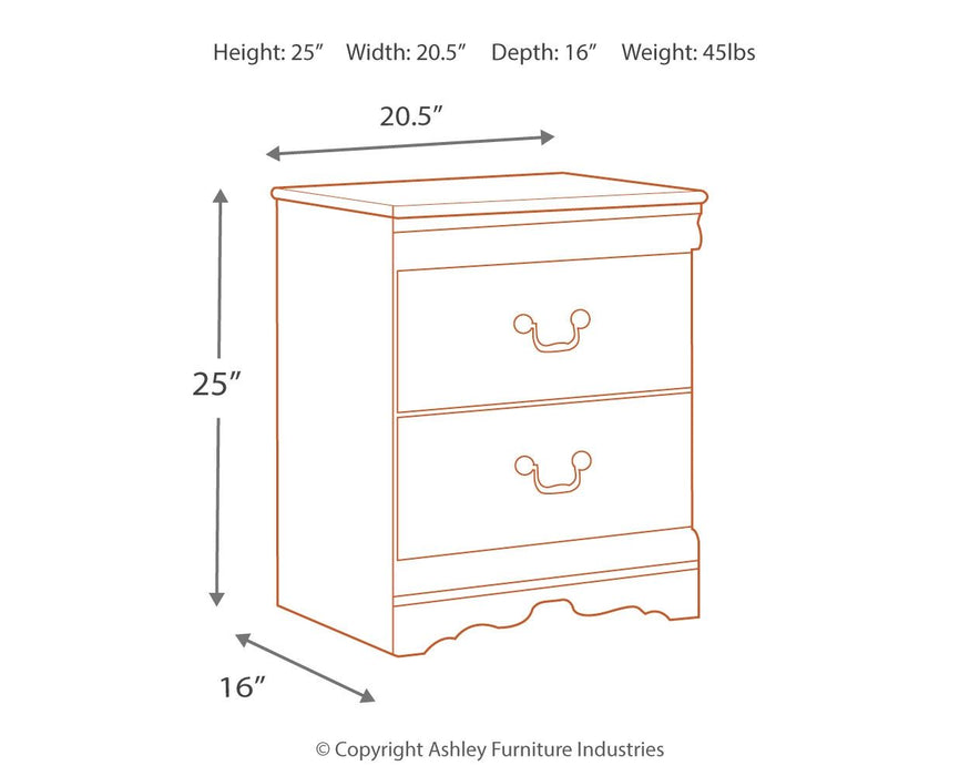 Anarasia - White - Two Drawer Night Stand - Simple Home Plus