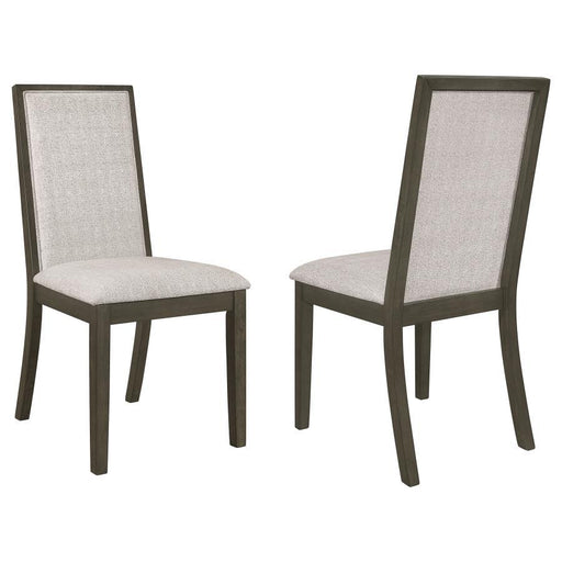 Kelly - Upholstered Solid Back Dining Side Chair (Set of 2) - Beige And Dark Gray - Simple Home Plus