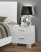 Felicity - 2-Drawer Nightstand - Glossy White - Simple Home Plus