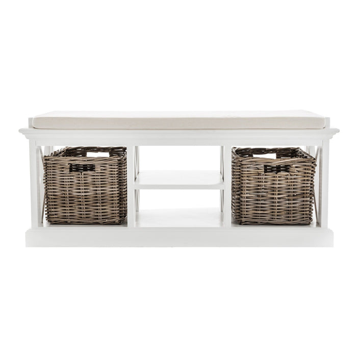 Classic Bench And Basket Set - White