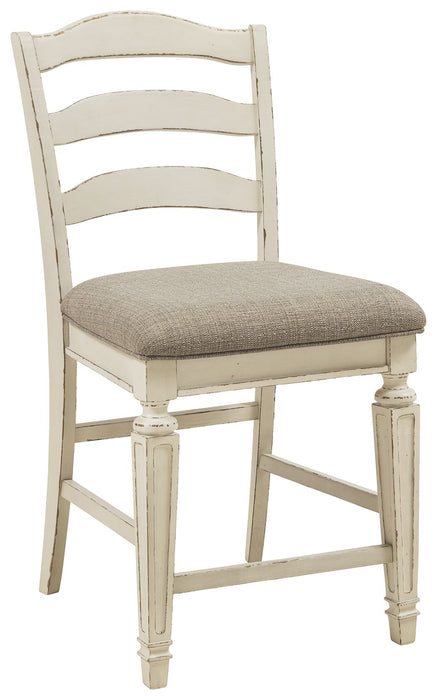 Realyn - Chipped White - Upholstered Barstool (Set of 2) - Simple Home Plus