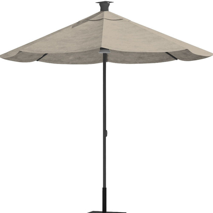 Sunbrella Octagonal Lighted Market Patio Umbrella With Usb And Solar - Gray