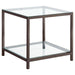 Trini - End Table With Glass Shelf - Black Nickel - Simple Home Plus