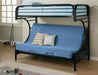 Montgomery - Twin Over Futon Bunk Bed - Glossy Black - Simple Home Plus