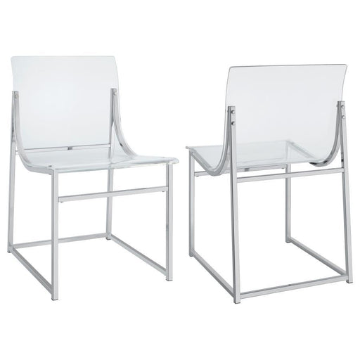 Acrylic - Dining Side Chair (Set of 2) - Clear And Chrome - Simple Home Plus