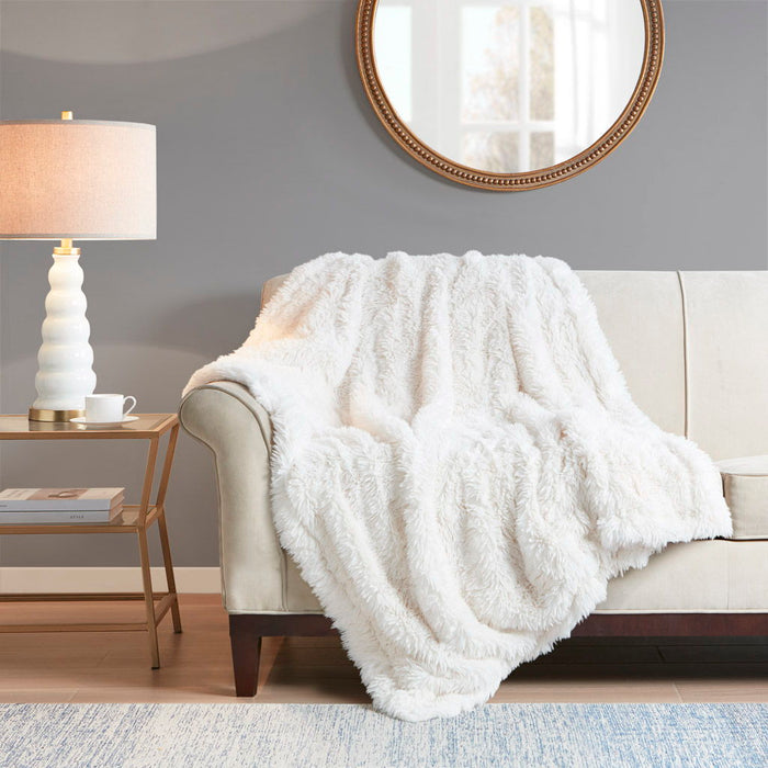 Haven - Faux Fur Throw 50x60" - Ivory