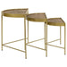 Tristen - 3 Piece Demilune Nesting Table With Recessed Top - Brown And Gold - Simple Home Plus