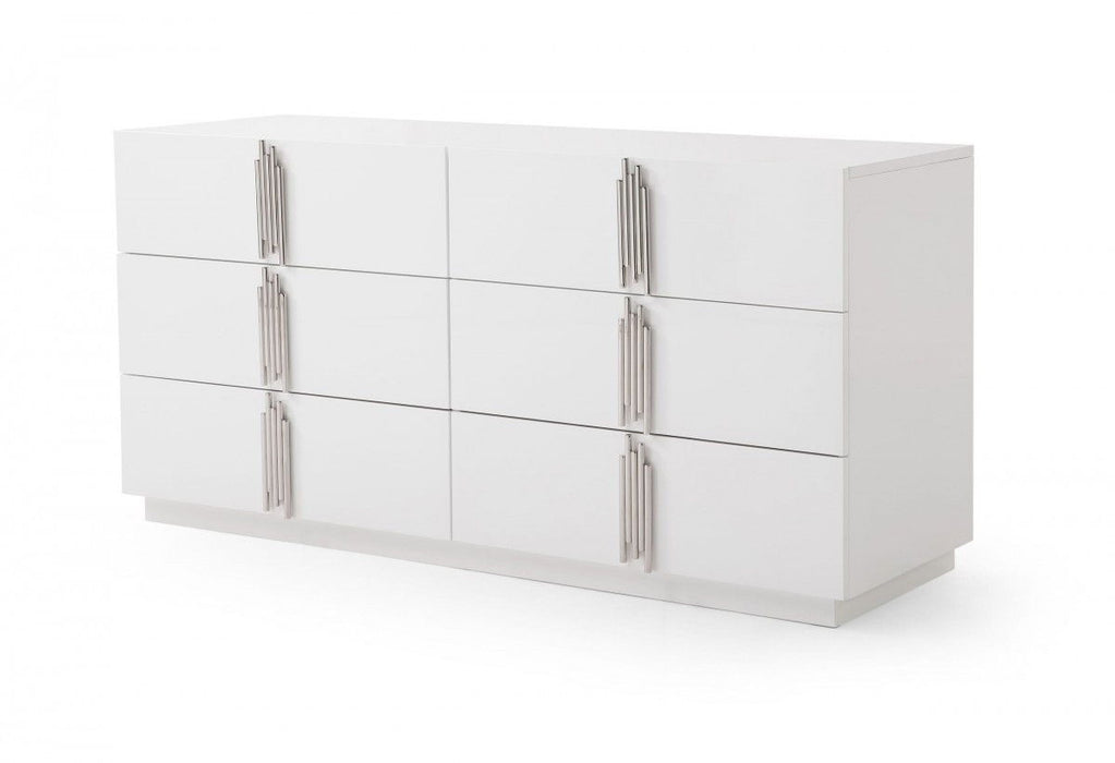 Solid And Manufactured Wood Six Drawer Double Dresser - White