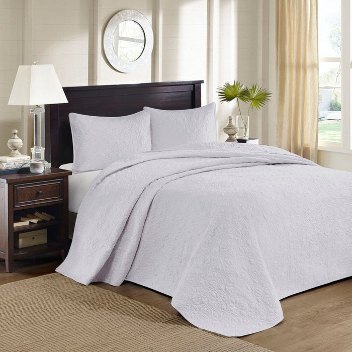 Quebec - Queen Reversible Bedspread Set - White