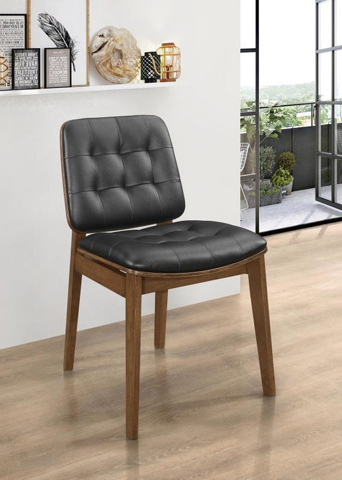 Redbridge - Tufted Back Side Chairs (Set of 2) - Natural Walnut And Black - Simple Home Plus