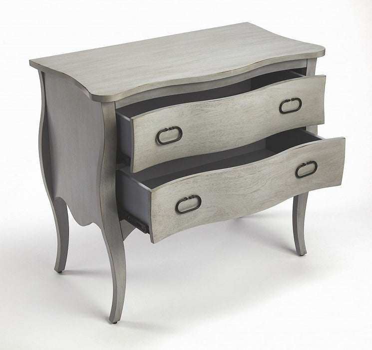 Solid Wood Two Drawer Chest - Gray