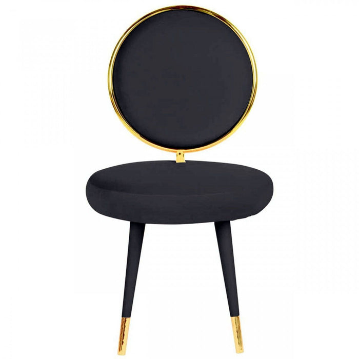 Solid Color Side Chair (Set of 2) - Black / Gold