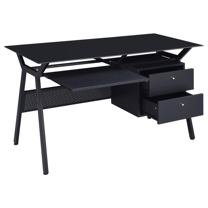 Weaving - 2-Drawer Computer Desk - Black - Simple Home Plus