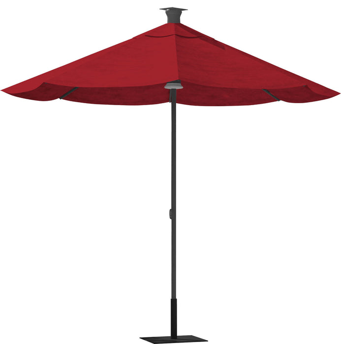 Sunbrella Octagonal Lighted Market Patio Umbrella With Usb And Solar Power - Red