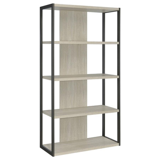 Loomis - 4-Shelf Bookcase - Whitewashed Gray - Simple Home Plus