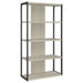 Loomis - 4-Shelf Bookcase - Whitewashed Gray - Simple Home Plus