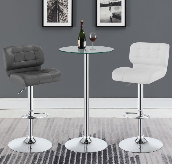 Abiline - Glass Top Round Bar Table - Chrome - Simple Home Plus